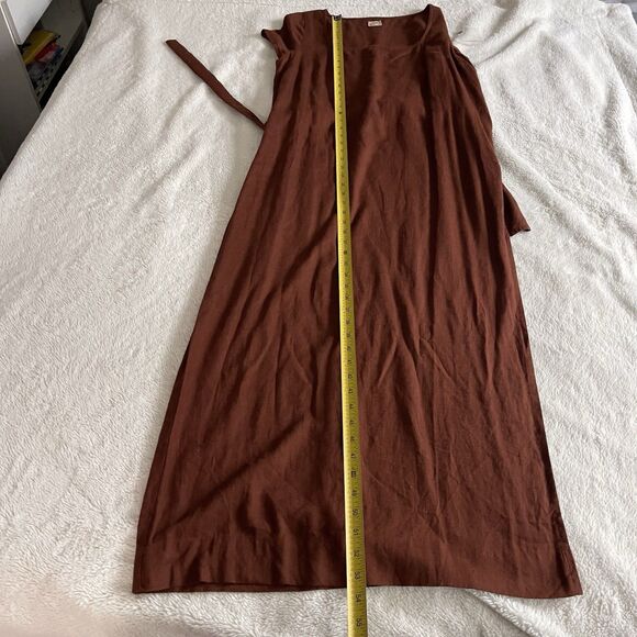 Free People Midi Dress Trop Belle Brown Cotton size L NWOT - Picture 10 of 11